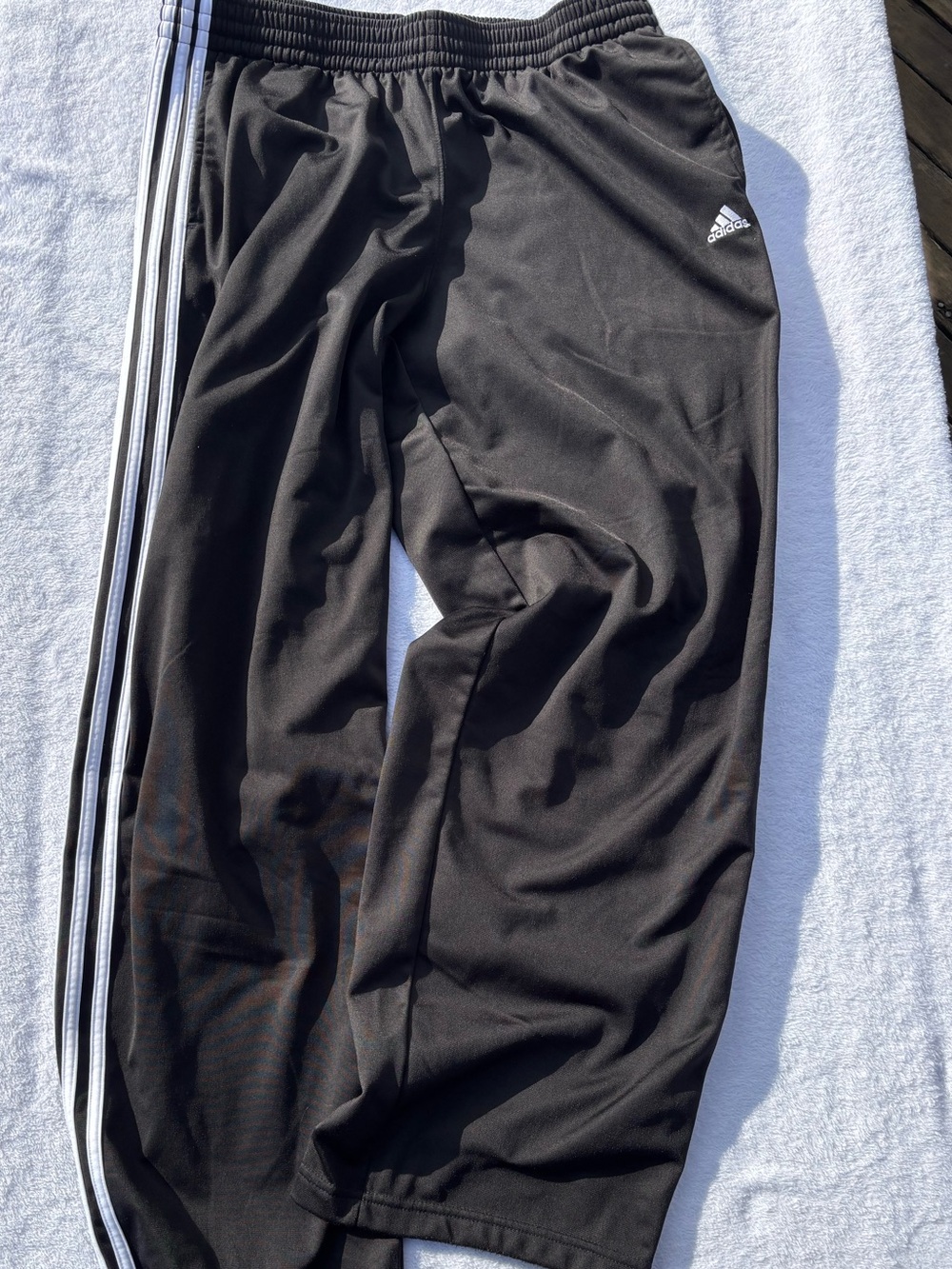 adidas Black Jogger Pants with White Side Stripes